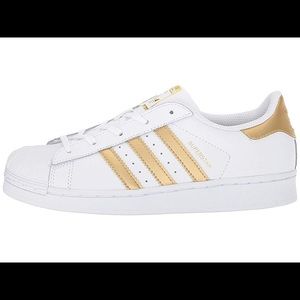 Adidas Kids Superstar C White & Gold Sneaker 1